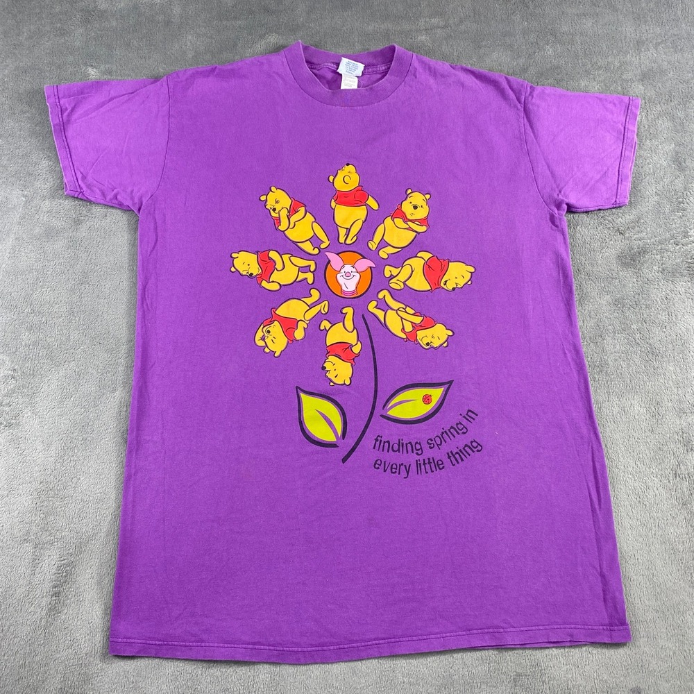 VTG Disney‎ Winnie the Pooh & Piglet Sleep TShirt Double sided OSFM Women Pajama